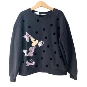 Mango x Disney Minnie Mouse Crewneck Sweatshirt Black 9/10